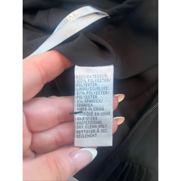 Mikael Aghal Long Pleated Lace Accent Dress - Picture 7 of 7